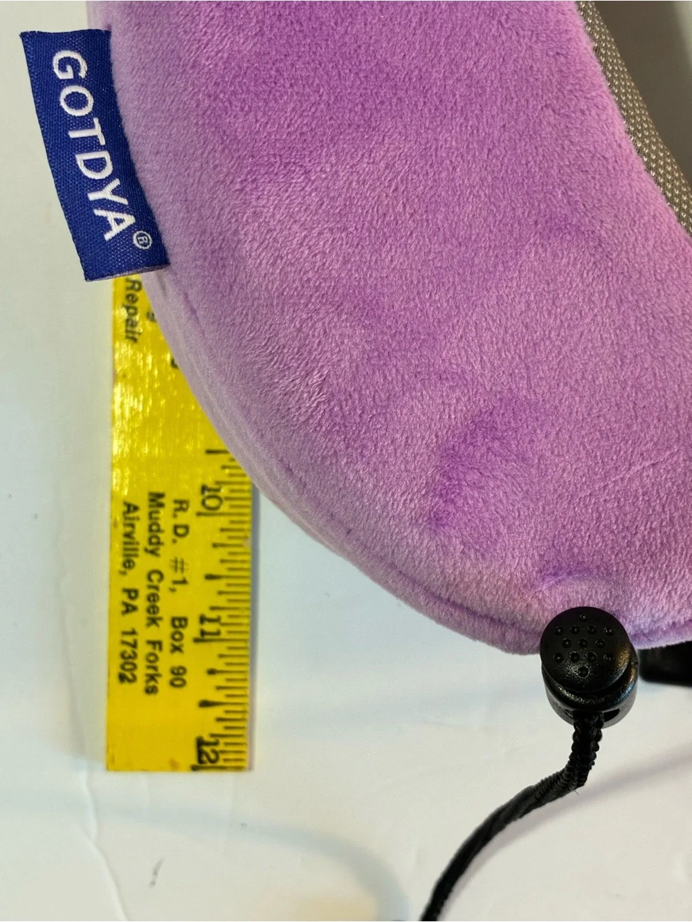 GOTDYA Memory Foam Travel Neck Pillow Purple Adjustable U-Shaped Neck Support